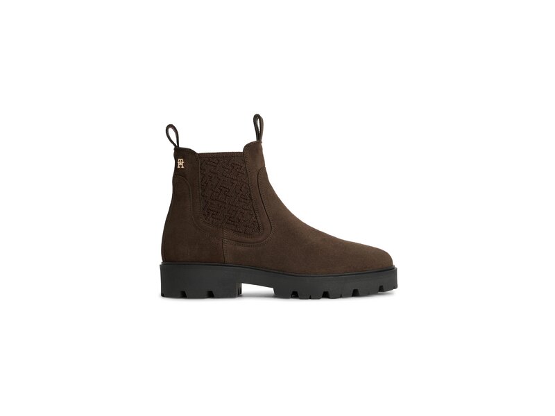 Tommy Hilfiger - Th Monogram Suede Chelsea Boot - Braun 