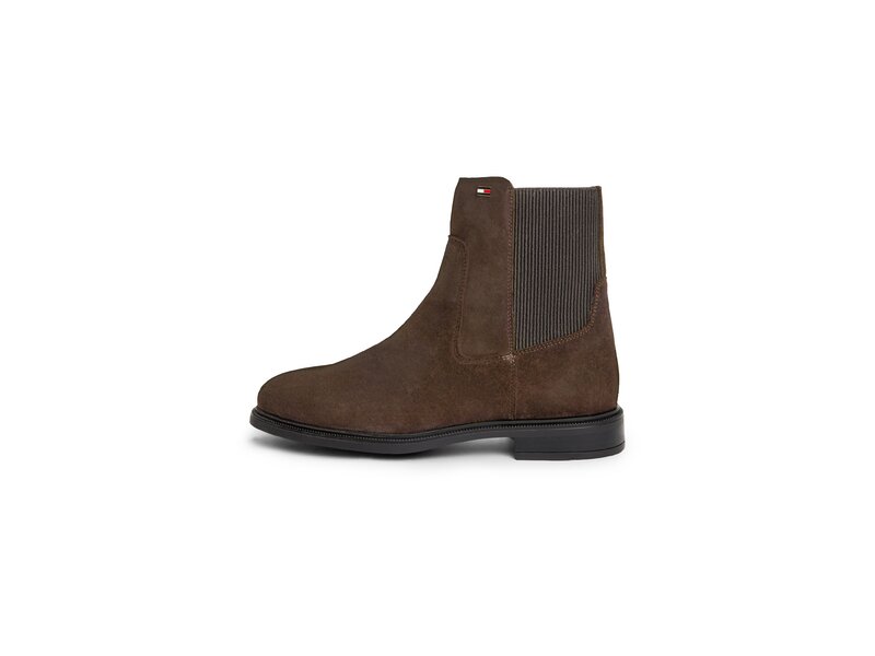 Tommy Hilfiger - Enamel Flag Suede Ankle Chelsea - Braun 