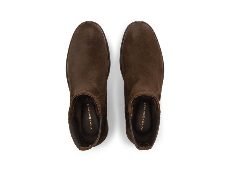 Tommy Hilfiger - Enamel Flag Suede Ankle Chelsea - Braun 