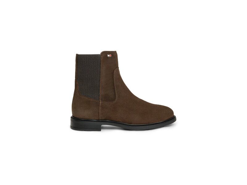 Tommy Hilfiger - Enamel Flag Suede Ankle Chelsea - Braun 