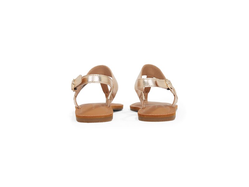 Tommy Hilfiger - METALLIC LEATHER THONG SANDAL - Gold 
