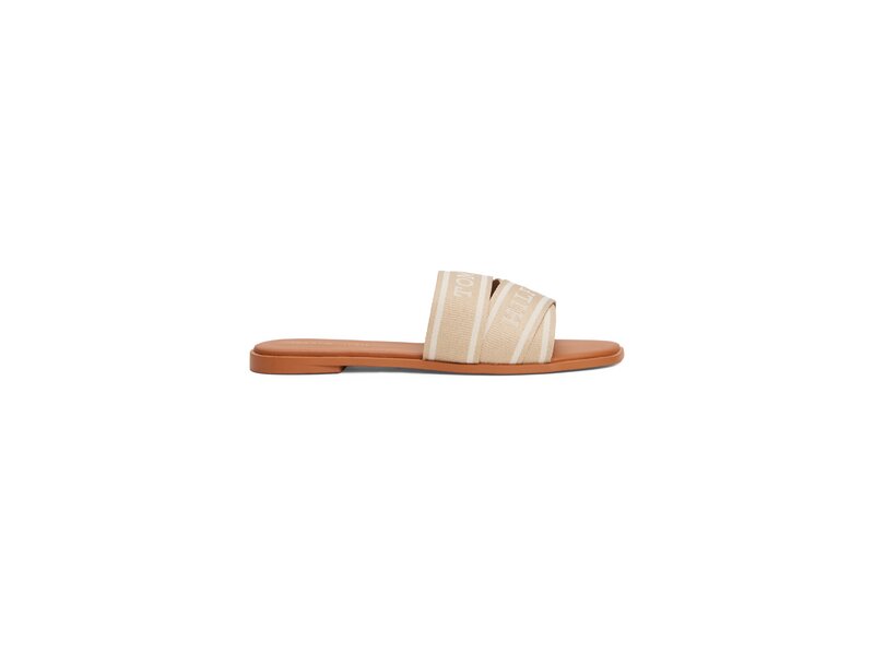 Tommy Hilfiger - TOMMY HILFIGER WEBBING MULE - Beige 