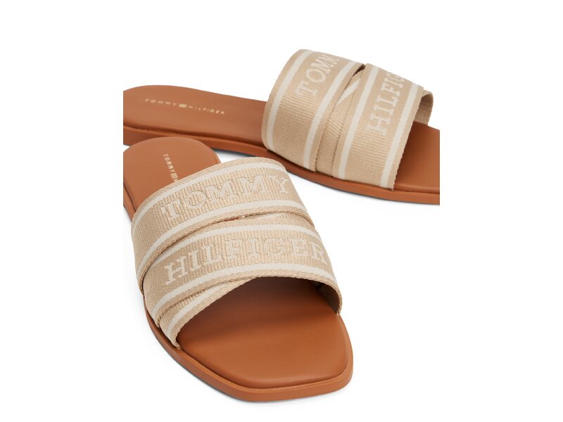 Tommy Hilfiger - TOMMY HILFIGER WEBBING MULE - Beige 
