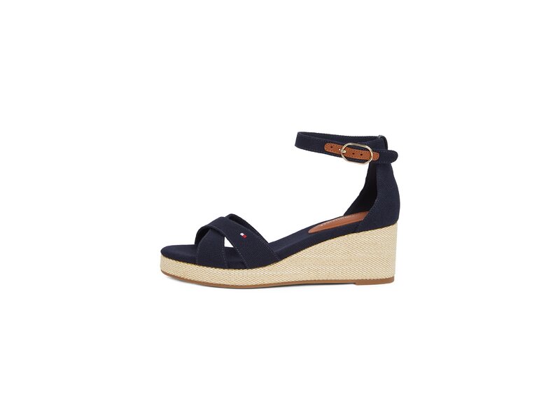 Tommy Hilfiger - FLAG CRISS-CROS MID WEDGE ESPAD - Blau 