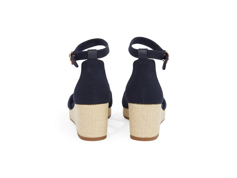 Tommy Hilfiger - FLAG CRISS-CROS MID WEDGE ESPAD - Blau 