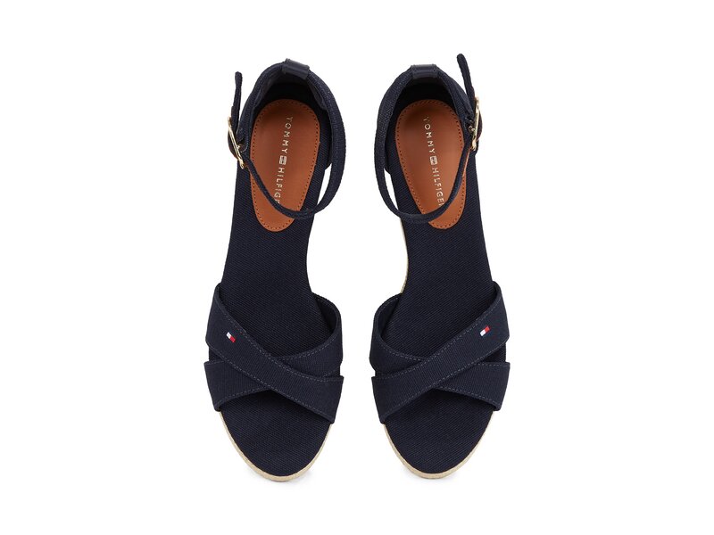 Tommy Hilfiger - FLAG CRISS-CROS MID WEDGE ESPAD - Blau 
