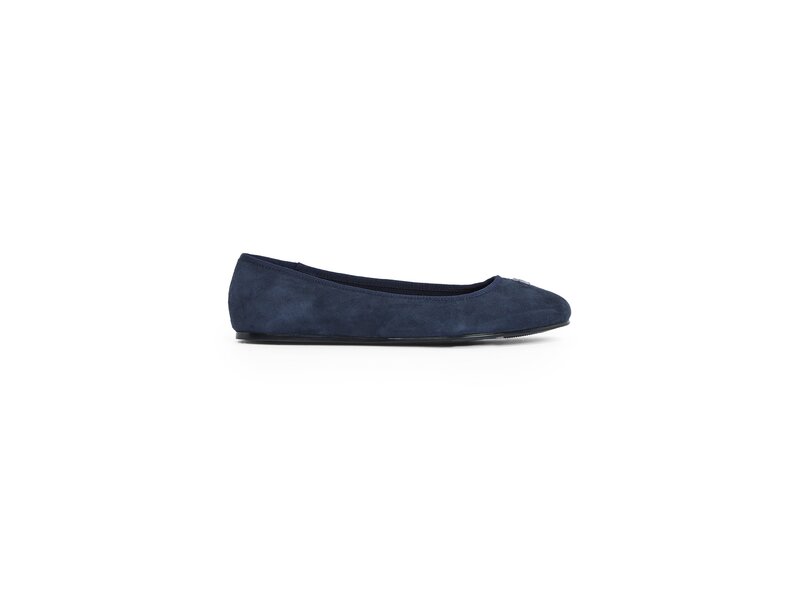 Tommy Hilfiger - TH HARDWARE SUEDE BALLERINA - Blau 