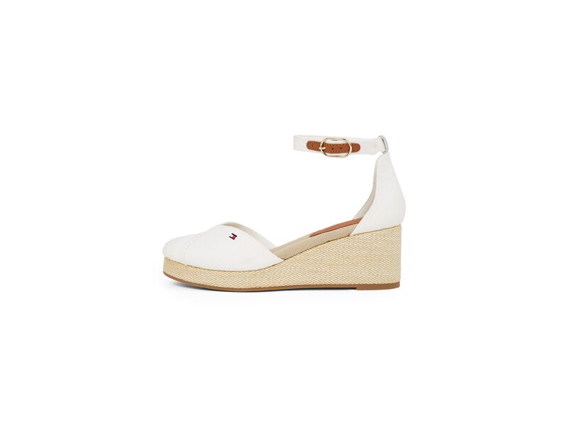 Tommy Hilfiger - FLAG CLOSED TOE MID WEDGE ESPAD - Weiß 