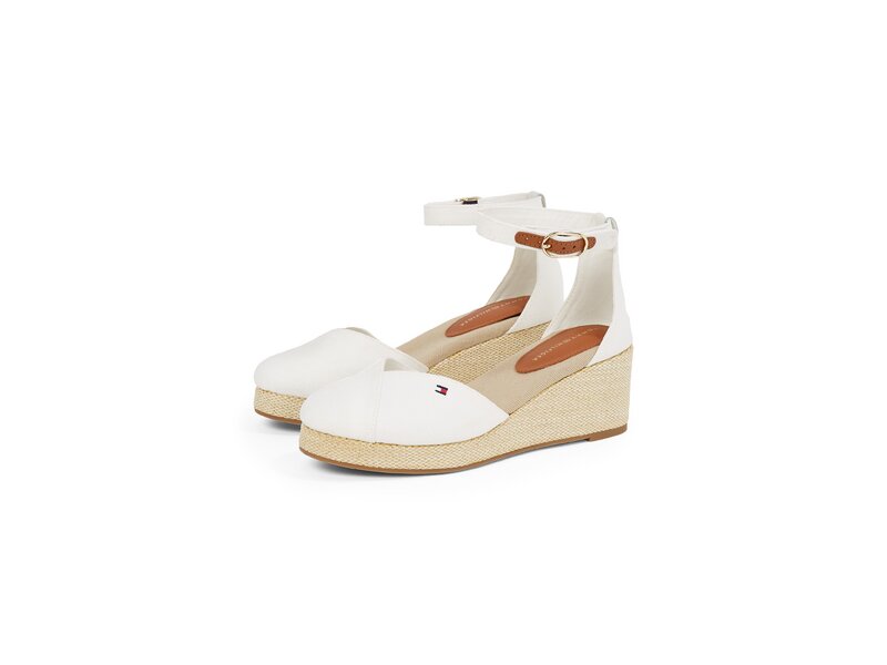 Tommy Hilfiger - FLAG CLOSED TOE MID WEDGE ESPAD - Weiß 
