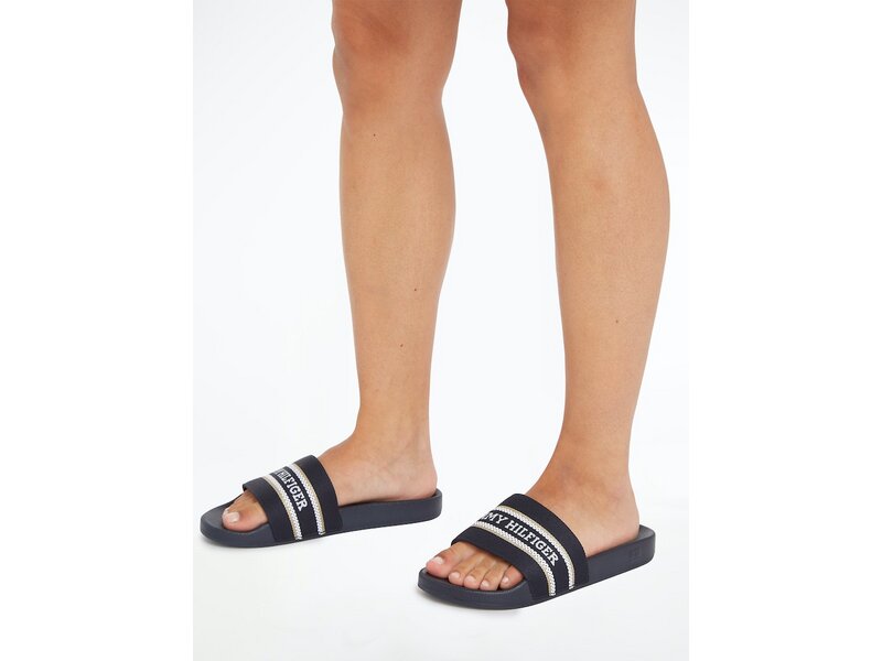 Tommy Hilfiger - Hilfiger Poolslide With Webbing - FW0FW07845/DW6 - Space Blue 
