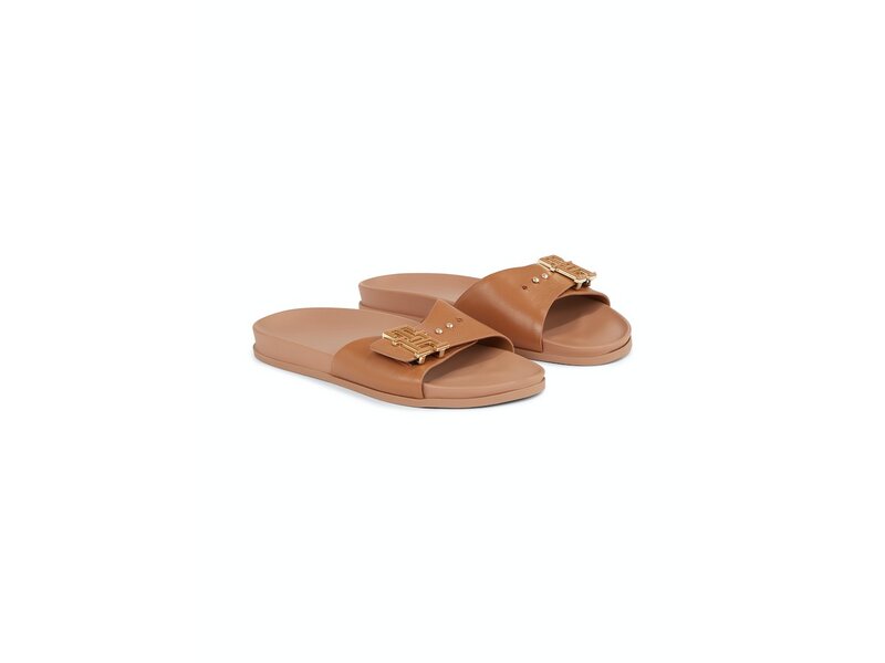 Tommy Hilfiger - Th Hardware Leather Flat Sandal - FW0FW07940/GU9 - Summer Cogna 
