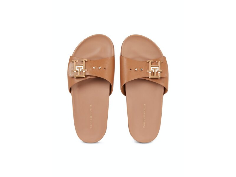 Tommy Hilfiger - Th Hardware Leather Flat Sandal - FW0FW07940/GU9 - Summer Cogna 